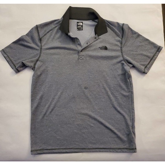 The North Face Polo Shirt Men's Sz L Flash Dry Short Sleeve Gray Outdoors - Picture 1 of 7